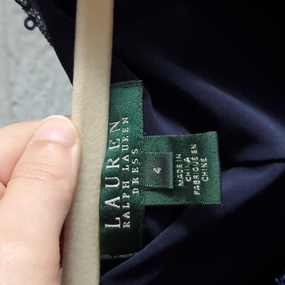 Women's Ralph Lauren Navy Blue Midi Dress Size 4 Fits size M - Picture 6 of 13